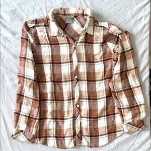 Berkley Jensen Plaid Button-Up Shirt XL